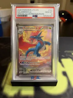 Pokemon 2025 Journey Together Special Illustration Rare #187 Salamence EX PSA 10 - Image 1