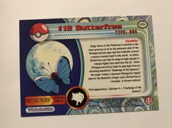 Pokemon Topps Butterfree #12 Non Holo Blue Logo NM - Image 2