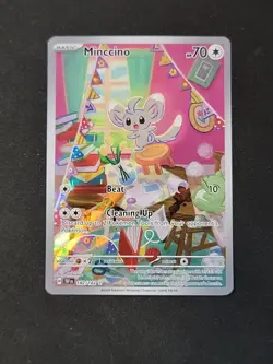 Minccino Holo Pokemon TCG Temporal Forces 182/162 IR Illustration NM Condition - Image 1