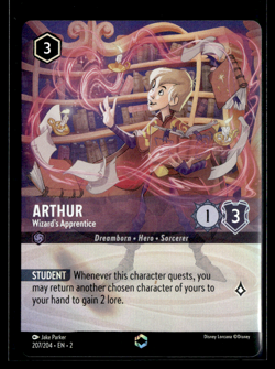 Disney Lorcana Arthur Wizard's Apprentice Enchanted 207/204 Near Mint - Image 1