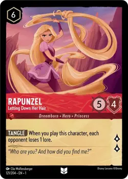 Disney Lorcana TCG The First Chapter Rapunzel Letting Down Hair 121/204 Uncommon - Image 1