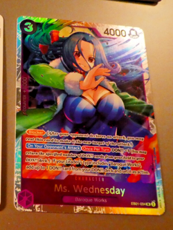 ONE PIECE ENGLISH CARD HOLO GAME CARTE Ms. Wednesday EB01-034 SR EN MINT - Image 1