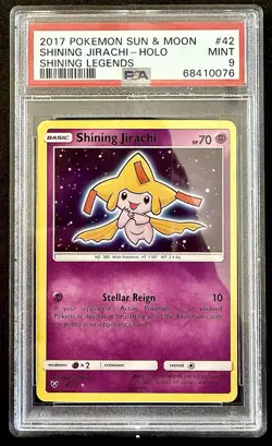 2017 POKEMON SUN & MOON SHINING LEGENDS #42 SHINING JIRACHI-HOLO PSA 9 - Image 1