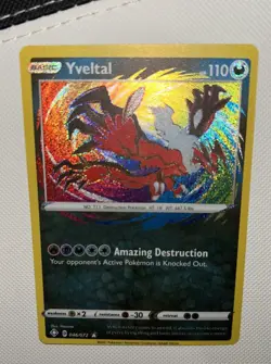Pokemon Card Yveltal 046/072 Amazing Rare Holo Shining Fates English TCG Rainbow - Image 2