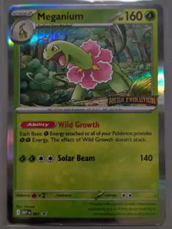 Pokemon MEP 001 - Meganium Mega Evolutions promo Stamped - Image 1