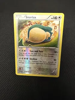 Snorlax 77/124 Rare Reverse Holo Pokemon - XY Fates Collide - LP Tomokazu Komiya - Image 1