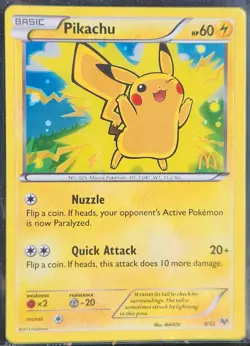 Pokemon Pikachu McDonald's 2013 Promo Holo 005/012 - Image 1
