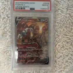 Pokemon Entei V Full Art Ultra Rare Holo GG36 Crown Zenith PSA 10 - Image 1