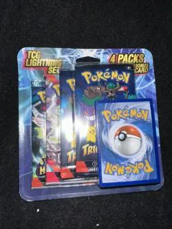 Pokemon TCG Lightning Set 4 Packs Extra + 1 Bonus Card! - Image 1