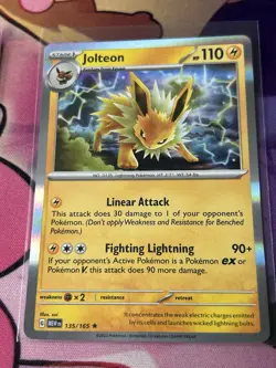 Pokemon Jolteon 135/165 Scarlet & Violet 151 Holo Rare NM - Image 1