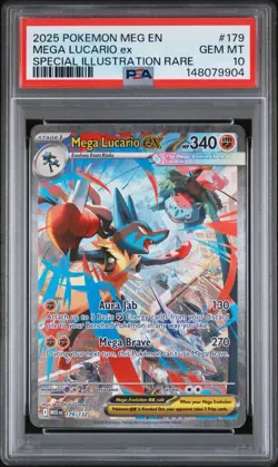 Pokemon 2025 Mega Lucario ex 179/132 SIR Mega Evolution English GEM MINT PSA 10 - Image 2