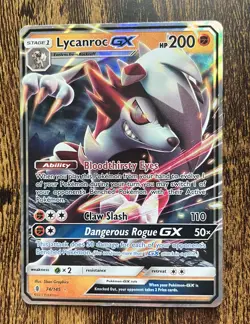 Lycanroc GX 74/145 Guardians Rising Holo Ultra Rare 2017 Pokemon TCG - Image 1