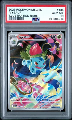 2025 POKEMON MEG EN-MEGA EVOLUTION ILLUSTRATION RARE #134 IVYSAUR PSA 10 - Image 1