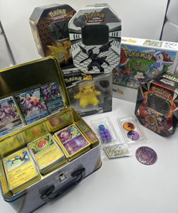 Pokemon Empty Tin Lot Lunch box coin pikachu puzzle cards foil ex collectible - Image 1