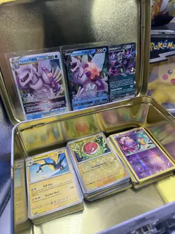 Pokemon Empty Tin Lot Lunch box coin pikachu puzzle cards foil ex collectible - Image 2