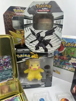 Pokemon Empty Tin Lot Lunch box coin pikachu puzzle cards foil ex collectible - Image 5