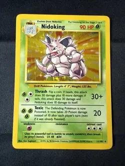 Pokemon Nidoking Holo Shadowless Base Set 11/102 NM 1999 WOTC Rare Vintage - Image 1
