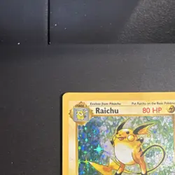 Pokemon TCG Raichu Base Set (Shadowless) Holo Rare 14/102 80 HP 1999 English - Image 2