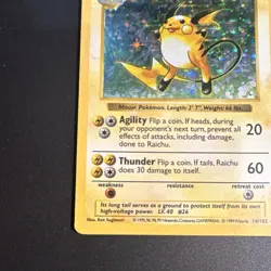 Pokemon TCG Raichu Base Set (Shadowless) Holo Rare 14/102 80 HP 1999 English - Image 5