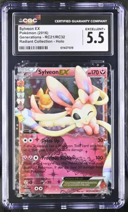 Pokemon Sylveon EX RC21-32 Generations: Radiant Collection Holo CGC 5.5 EX+ - Image 1