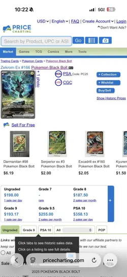 Pokemon TCG Zekrom EX 230 HP Sv: Black Bolt Holo Special Illustration Rare - Image 3