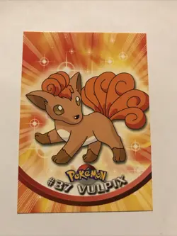 Vulpix #37 Topps Blue Label TV Animation Edition Non Holo Pokemon TCG 1999 - Image 1