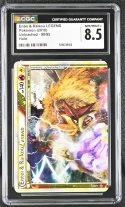 CGC 8.5 Entei & Raikou LEGEND 2010 Unleashed Top 90/95 Holo Pokemon Card - Image 1