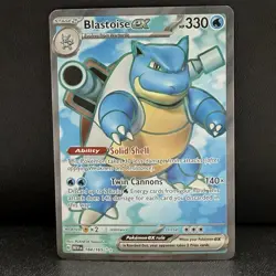 Pokemon TCG Blastoise ex 184/165 NM Scarlet & Violet 151 Rare Full Art Holo - Image 1