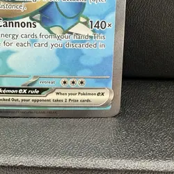 Pokemon TCG Blastoise ex 184/165 NM Scarlet & Violet 151 Rare Full Art Holo - Image 3