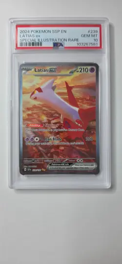 Pokemon TCG Latias ex 239/191 Sv08: Surging Sparks SIR PSA 10 GEM MT - Image 4