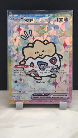 Pokemon Cracked Ice Holo Rainbow Boarder Cute Anime Togepi Card - Image 1