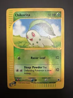 Chikorita 100/165 Expedition E-Series Reverse Holo WOTC Pokemon E-Reader Card LP - Image 1