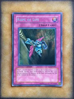 Yugioh Rope of Life SD2-ENDE1 Secret Rare Limited Edition NM - Image 1