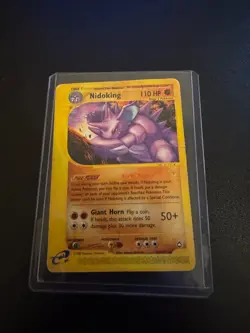 Nidoking 24/147 Aquapolis Reverse Holo Pokemon Card 2002 E-Reader HP/DMG - Image 1