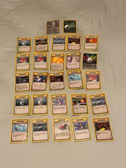 27 Vintage Pokemon Trainer Card Lot WOTC Base Set Energy Removal Gust Of Wind - Image 1