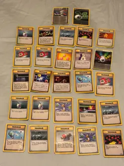 27 Vintage Pokemon Trainer Card Lot WOTC Base Set Energy Removal Gust Of Wind - Image 2