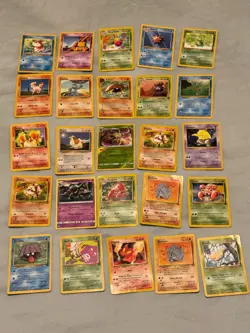 25 Vintage Pokemon Card Lot WOTC Base Fossil Jungle Team Rocket Binder Cards - Image 1