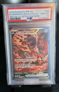 Pokemon TCG Bloodmoon Ursaluna EX Prismatic Evolutions Card 168/131 PSA 10 SIR - Image 1