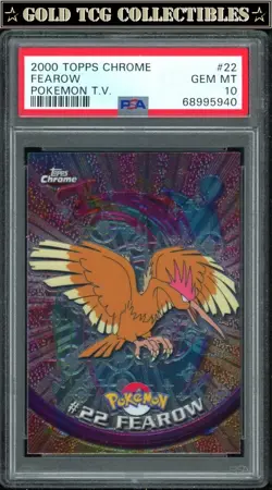 PSA 10 ⭐ Pokemon Fearow 22 Chrome Topps Holo Foil TV 2000 Graded Card - Image 1