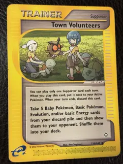 Pokemon TCG Town Volunteers Trainer Aquapolis Card 136/147 Uncommon - Image 1