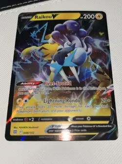 Pokemon Card Raikou V Ultra Rare Full Art Holo 048/172 Brilliant Stars TCG - Image 3