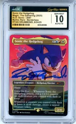 CGC GEM MINT 10 Auto 10 Ryan Drummond Sonic the Hedgehog SLD: Sonic - 2087 - Image 1