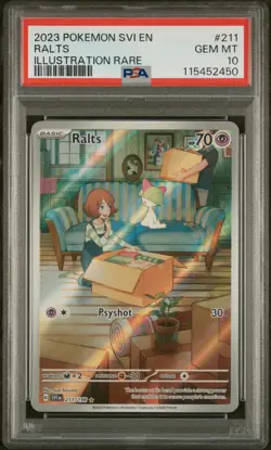 2023 POKEMON SVI EN-SCARLET & VIOLET ILLUSTRATION RARE #211 RALTS PSA 10 - Image 1
