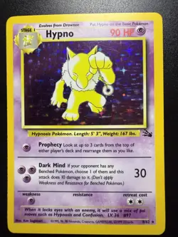 Hypno 8/62 Holo Rare Fossil Pokemon Card 1999 - Image 1