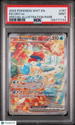 2025 Pokemon White Flare Special Illustration Rare Keldeo EX 167/086 PSA 9 - Image 1