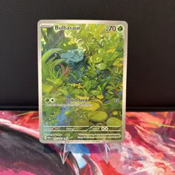 Pokemon Bulbasaur 166/165 Full Art Illustration Rare Holo Scarlet & Violet 151 - Image 1