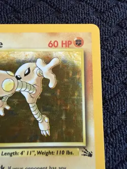 Pokemon TCG Hitmonlee Fossil Holo Rare Card 7/62 Vintage WoTC - Image 4