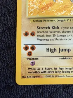 Pokemon TCG Hitmonlee Fossil Holo Rare Card 7/62 Vintage WoTC - Image 5