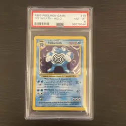 1999 Pokemon Base Set Poliwrath Holo Rare Unlimited TCG 13/102 PSA 8 - Image 1