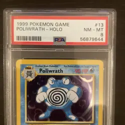 1999 Pokemon Base Set Poliwrath Holo Rare Unlimited TCG 13/102 PSA 8 - Image 2